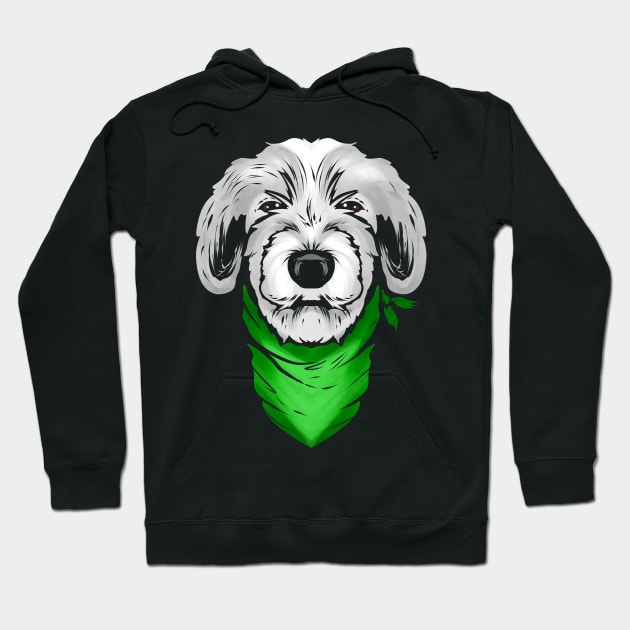 Irish Wolfhound With Green Neckerchief On St Patricks Day Hoodie by SinBle